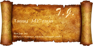 Tassy Józsua névjegykártya